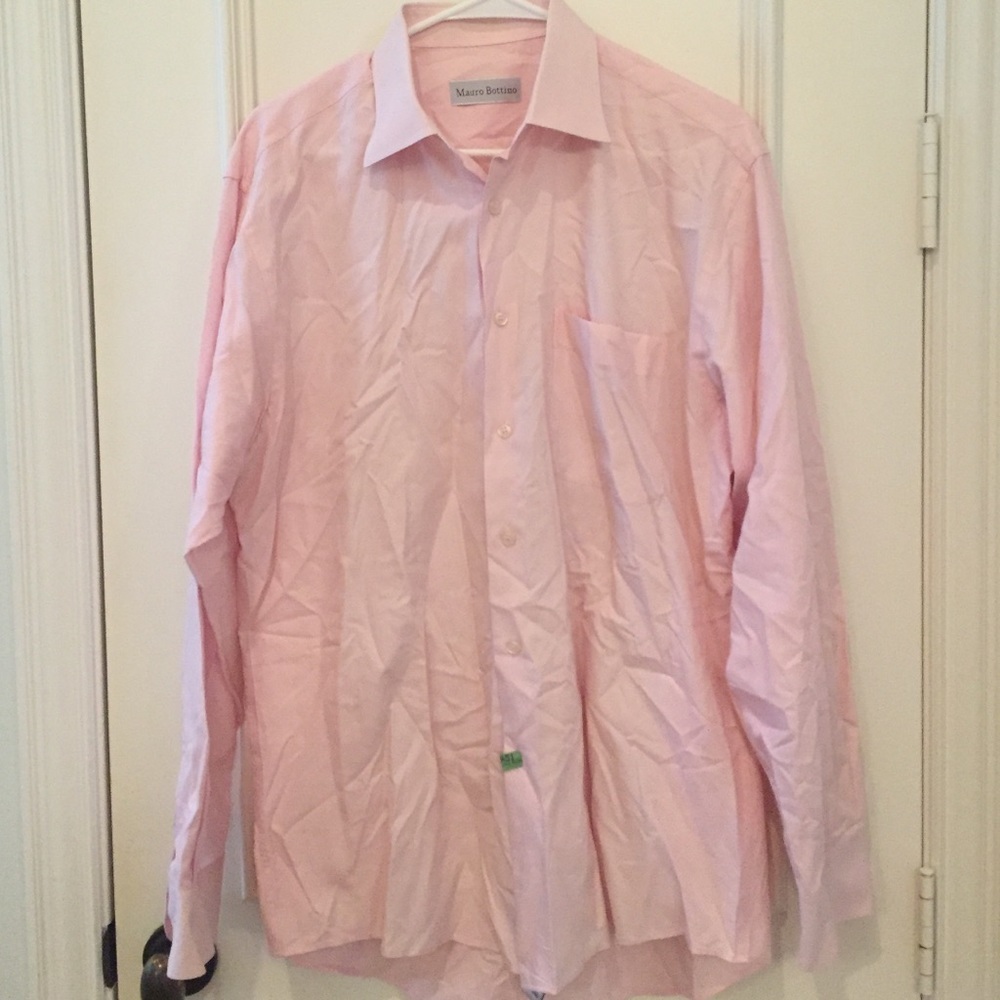 ☀️Mauro Bottino - Pink Plaid Men's Dress Shirt - Neck 16L
